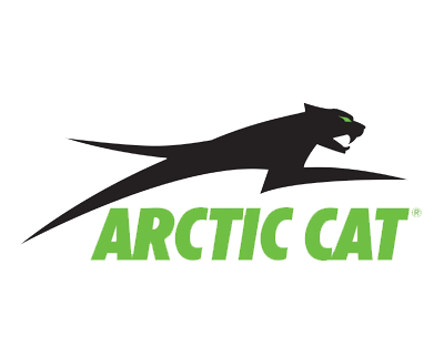 Arctic Cat logo with black cat silhouette and green text on white background