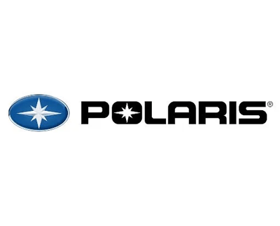 Polaris logo: blue star emblem and black wordmark on white background