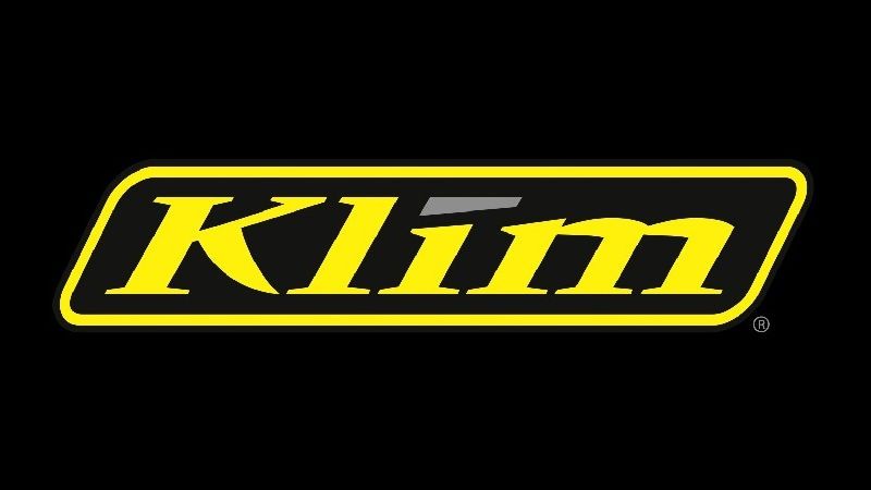 Klim logo in yellow italic text on a black background