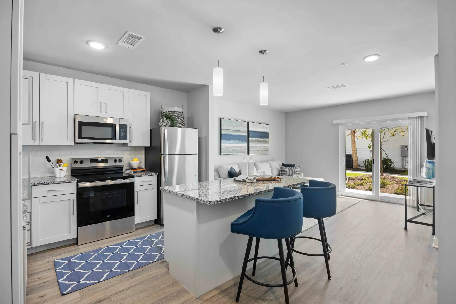 Spacious living area layout.