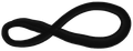 Black infinity symbol with a smooth, glossy finish on a white background
