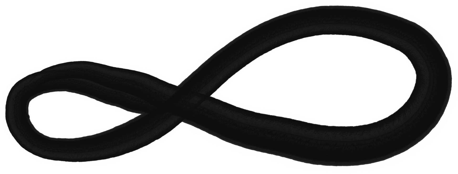 Black infinity symbol on a white background
