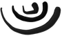 Black curved brushstroke-like arcs on a white background