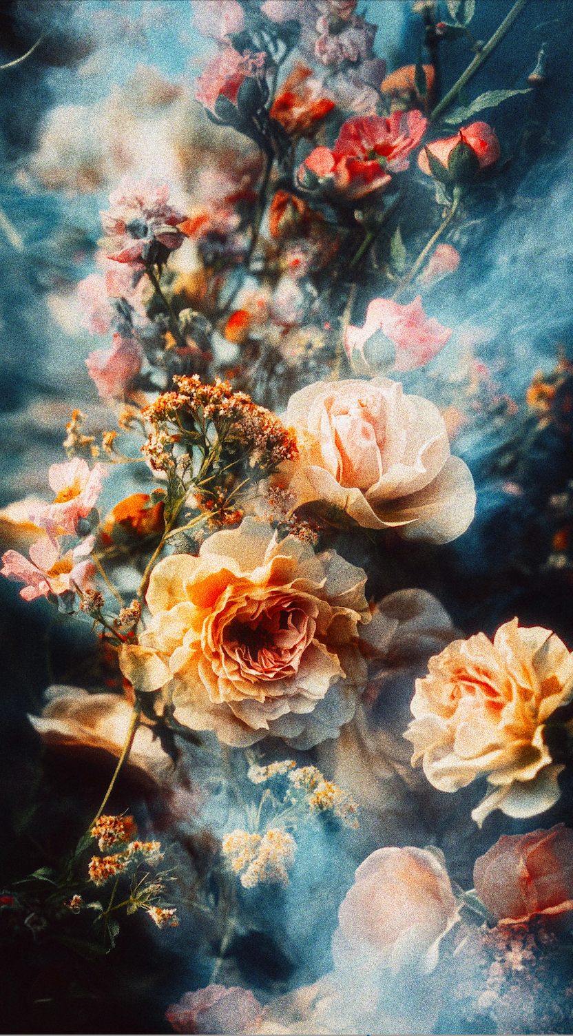 Mystical white roses