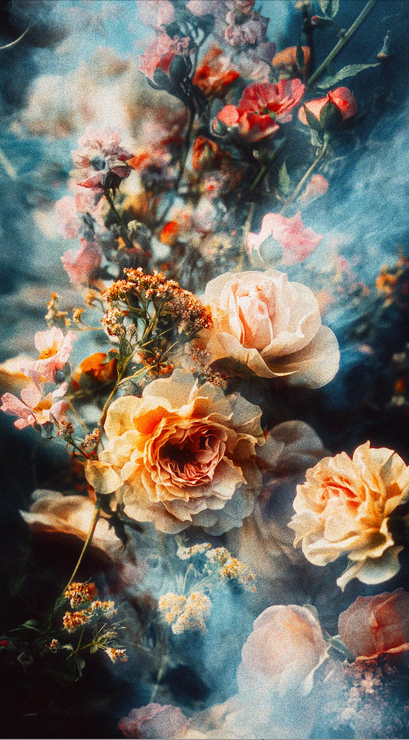 Mystical white roses
