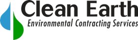 Clean Earth Environmental Contracting Services Clean Earth Environmental Contracting Services logo with blue and green water drop graphic.