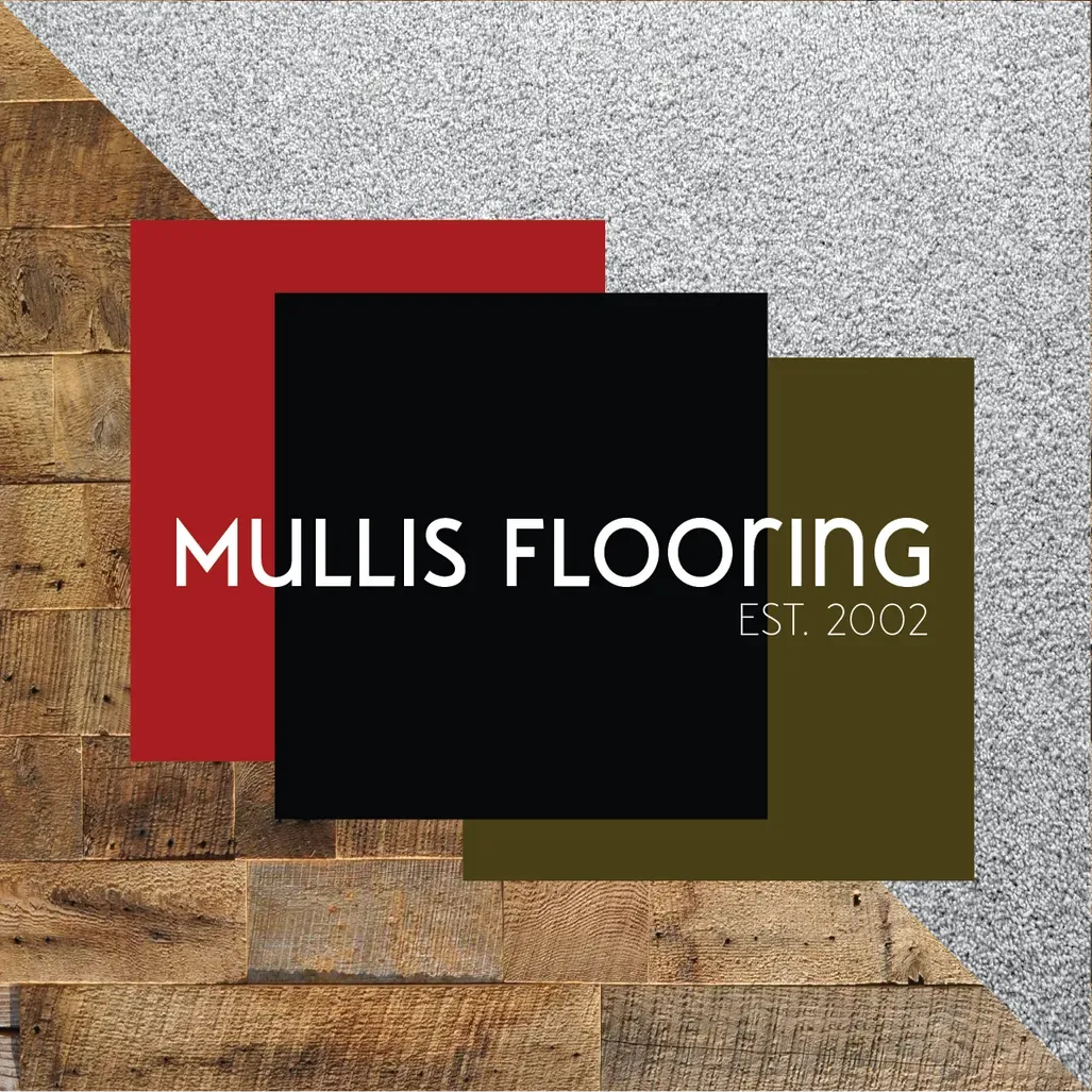A logo for a company called mullis flooring