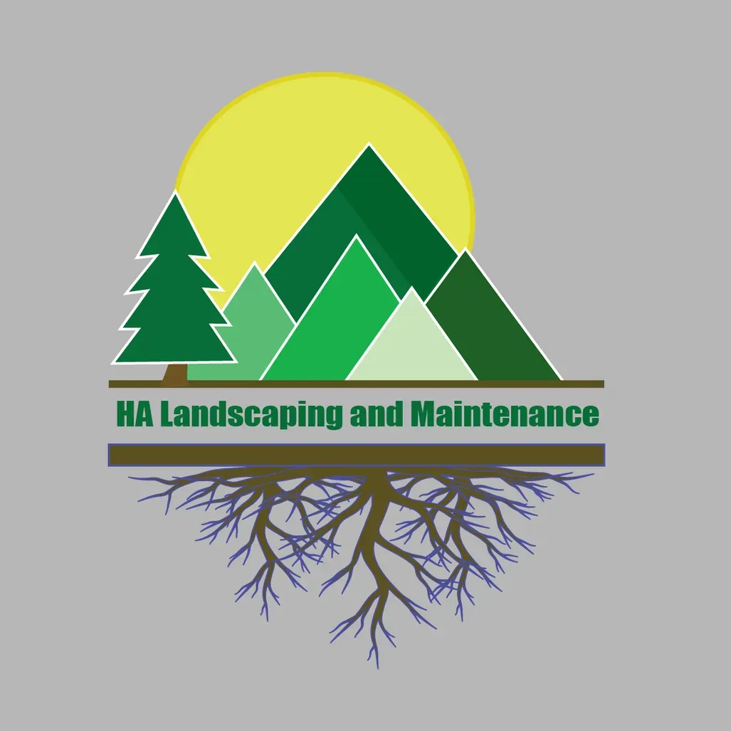 A logo for a company called HA Landscaping and Maintenance