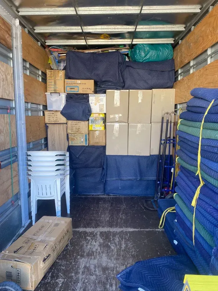 inside of removals truck showing boxes and items neatly stored - Twin Towns Removals Mid North Coast In Forster, NSW
