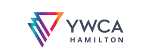 YWCA Hamilton logo with colorful geometric design and text.