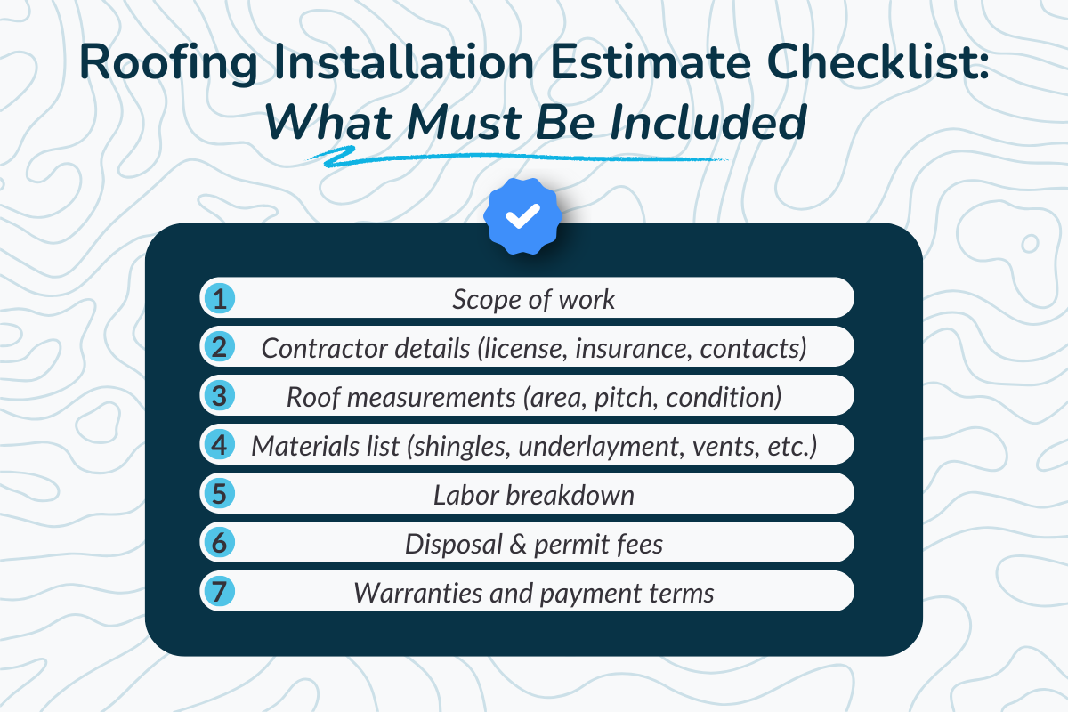Roofing Installation Estimate Checklist: What Must Be Included