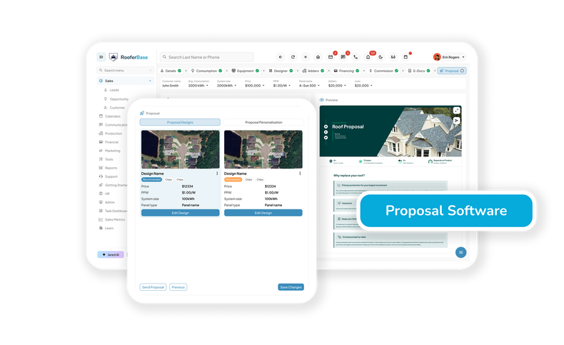 Roofing proposal builder with photos pricing templates and digital signatures