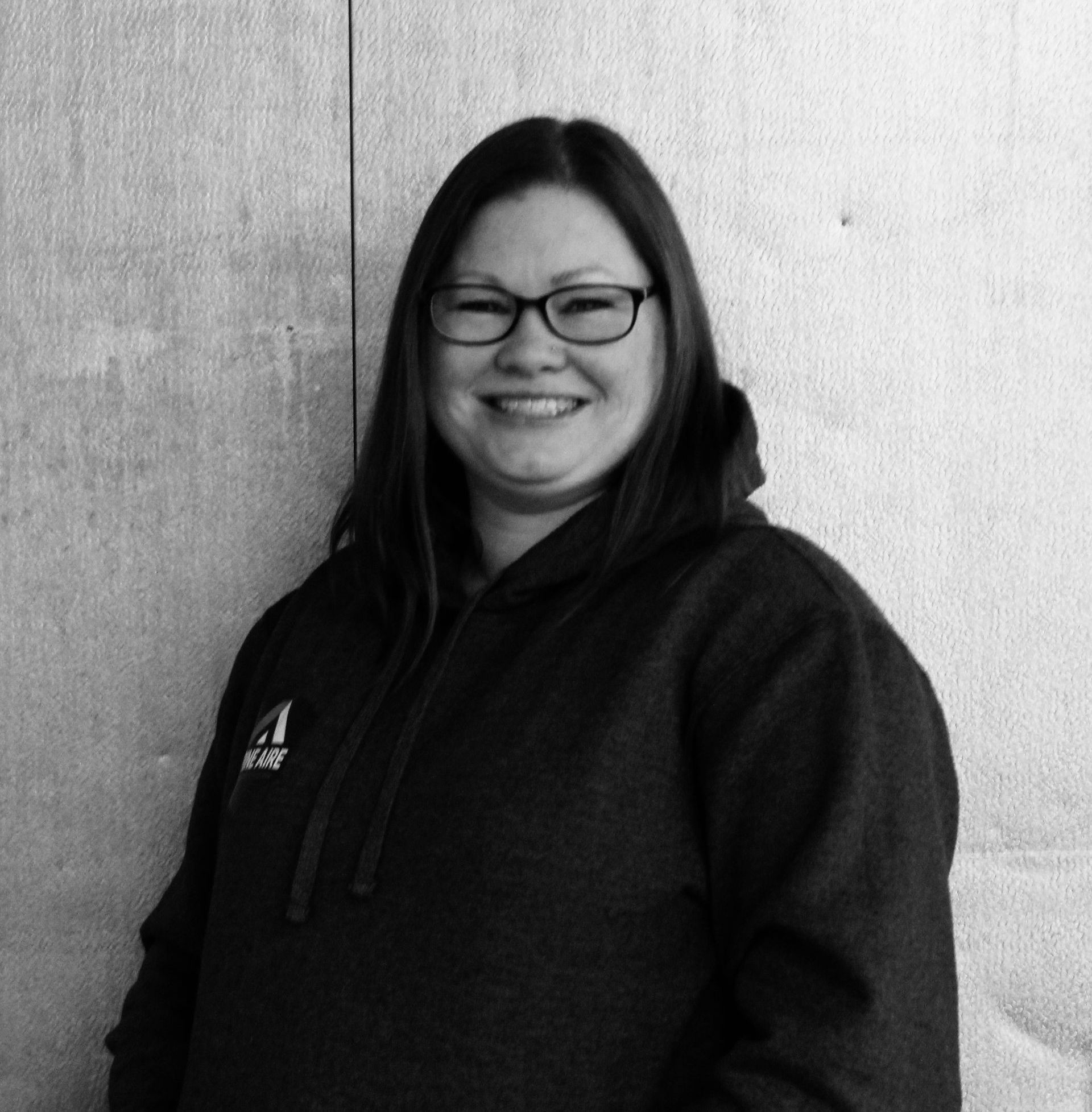 a woman smiling