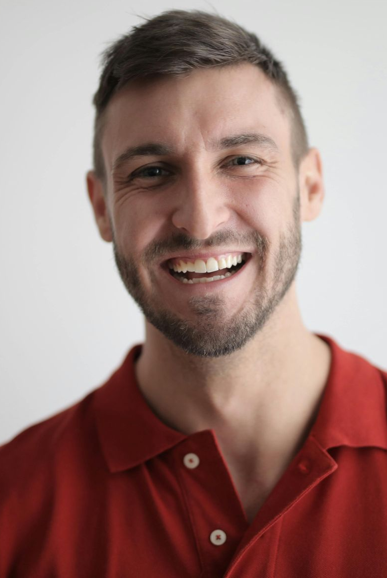 a man smiling