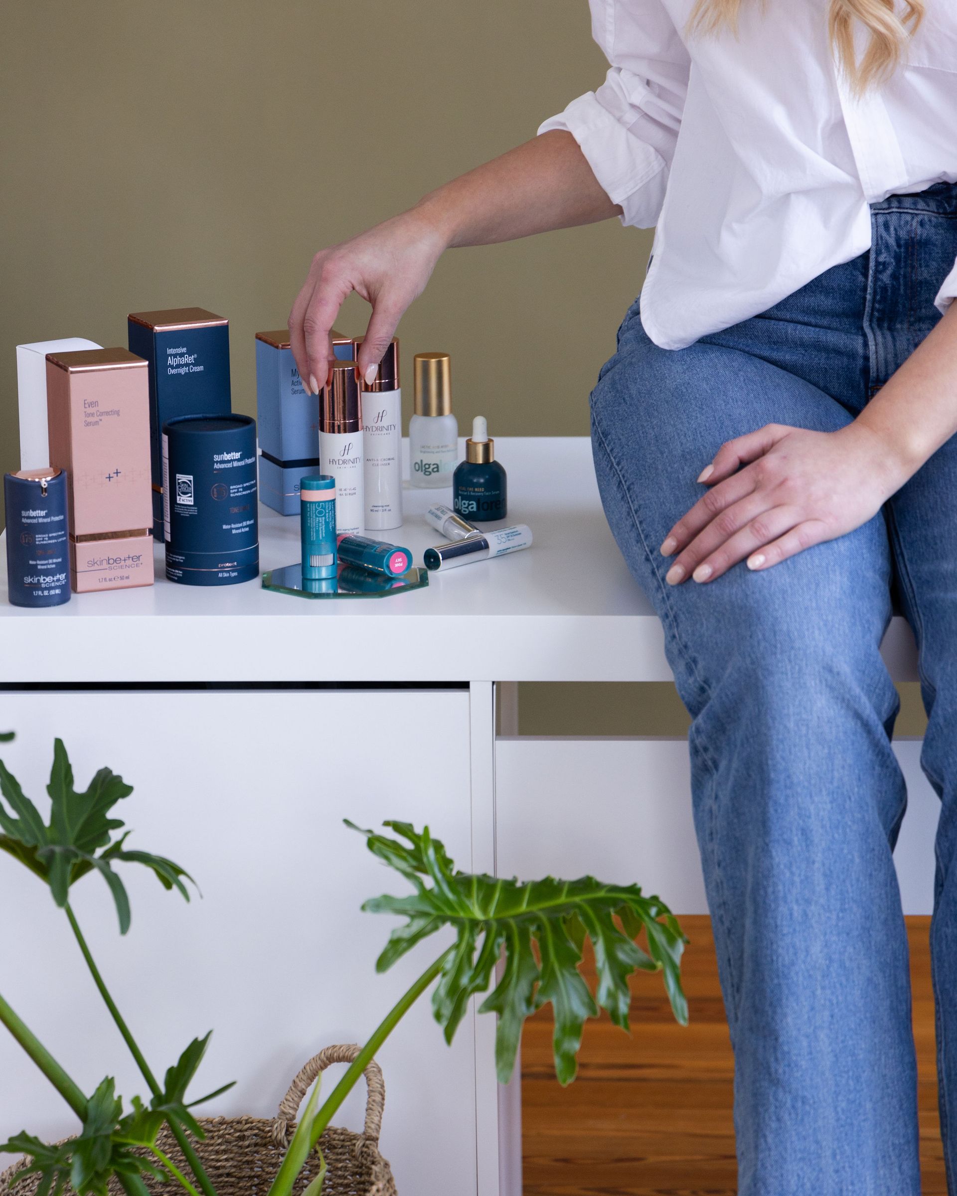 Kelly Smith, owner with products