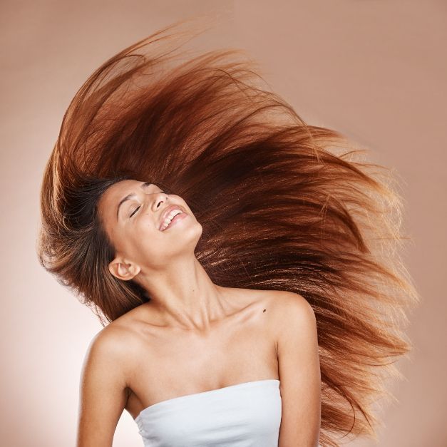Woman flipping her hair