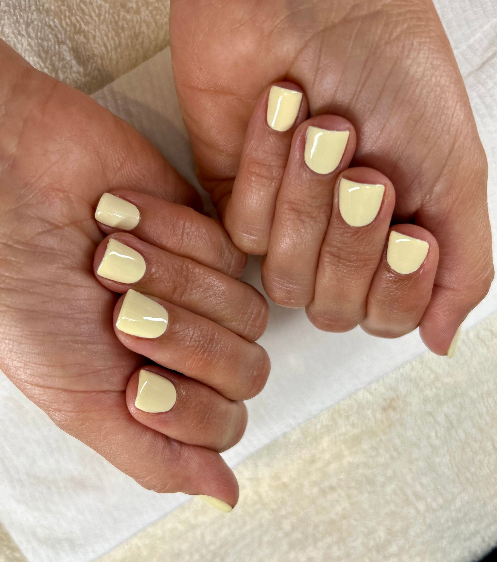 Hands with dazzle dry nail polish. Hands with Dazzle dry nail polish.