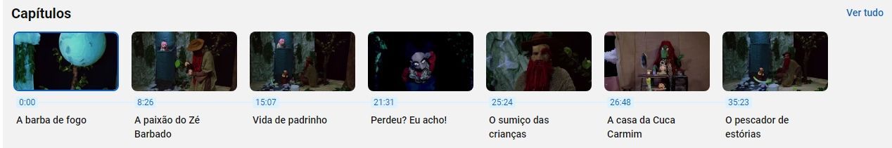 Capítulos da série “Os causos do Zé Barbado” com personagens do folclore brasileiro. 