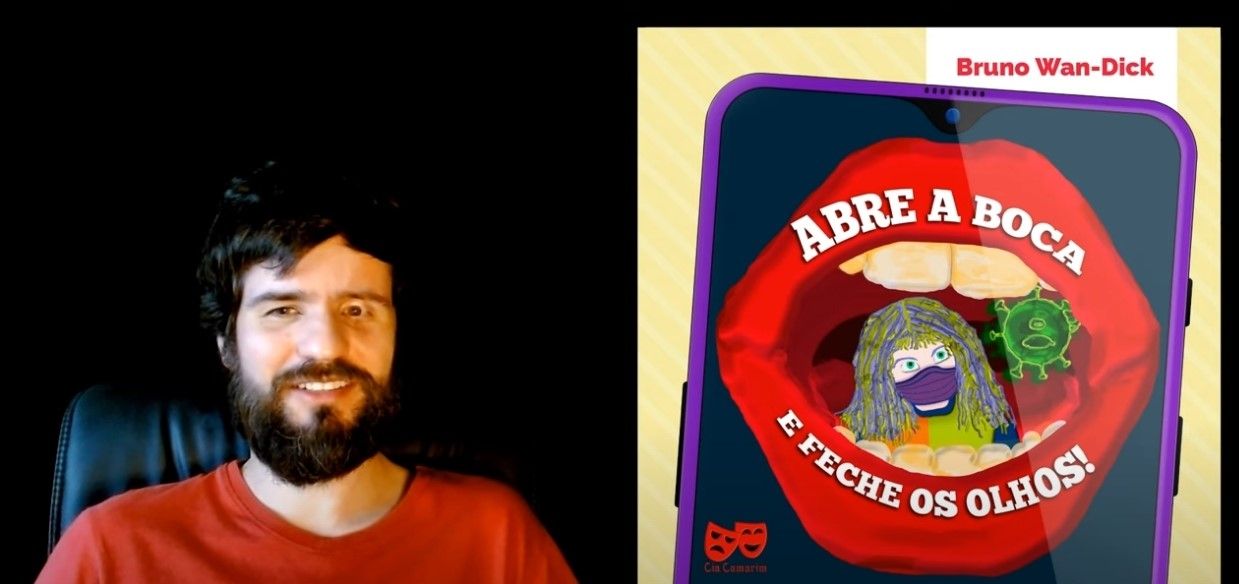 Autor Bruno Wan-Dick com o seu livro  “Abre a boca e feche os olhos” 