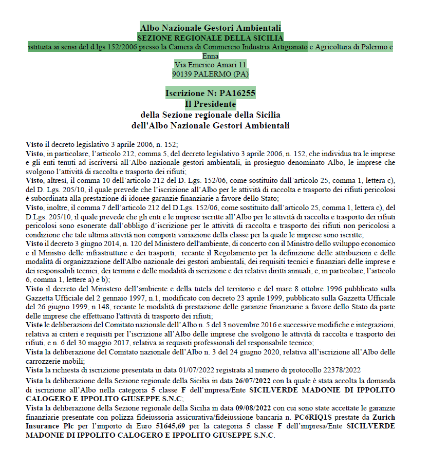 Official document from