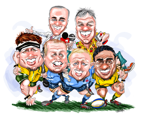 Caricature from photos by cartoonist David Green Gallery