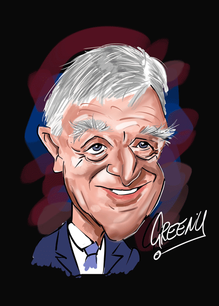 MICHAEL PARKINSON caricature by David Green