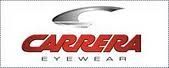 The carrera eyewear logo is red and silver on a white background.