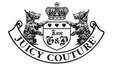 A black and white logo for juicy couture with two lions and a crown.
