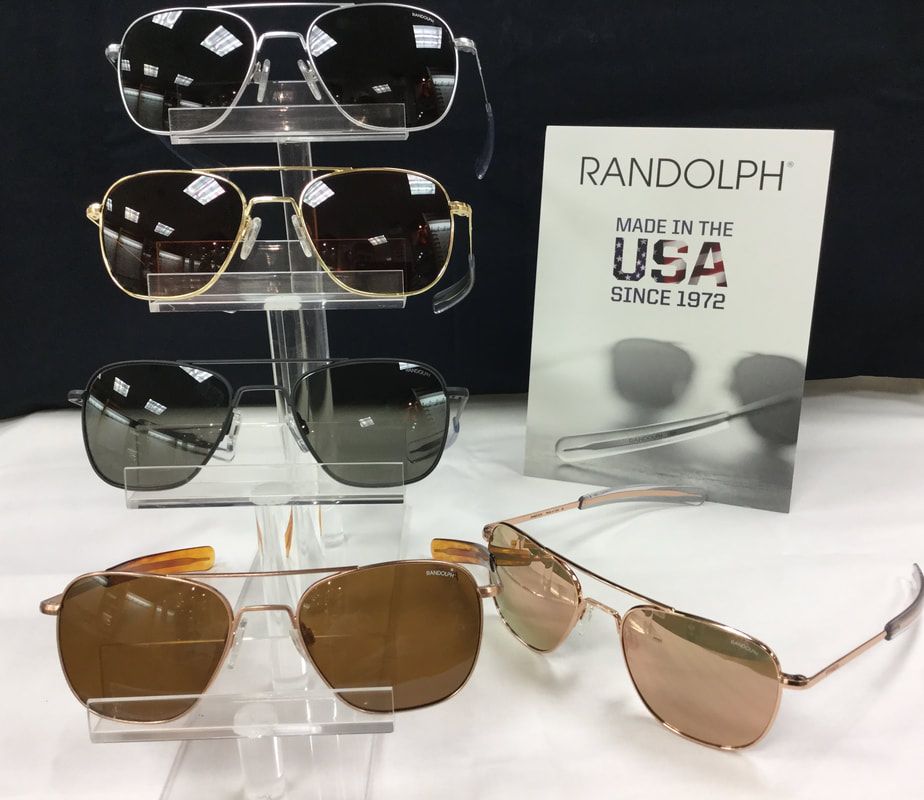A display of sunglasses made in the usa