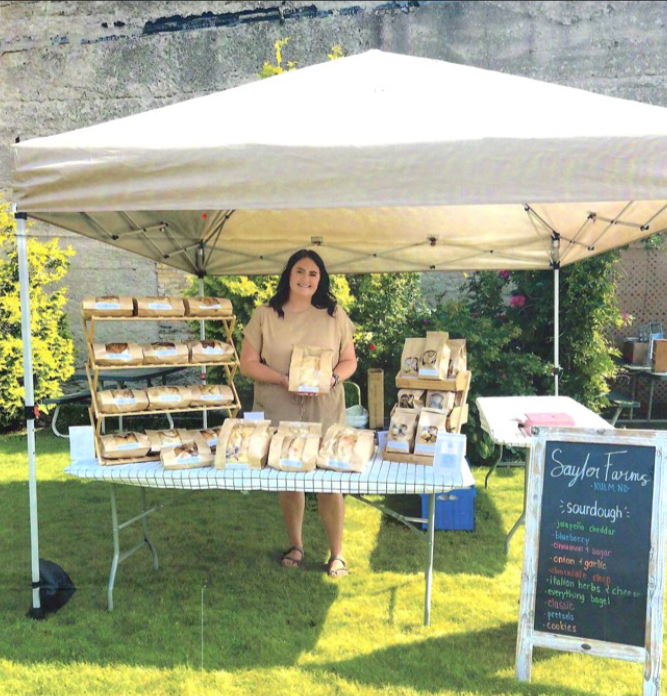Happy shoppers at a Farmers Market