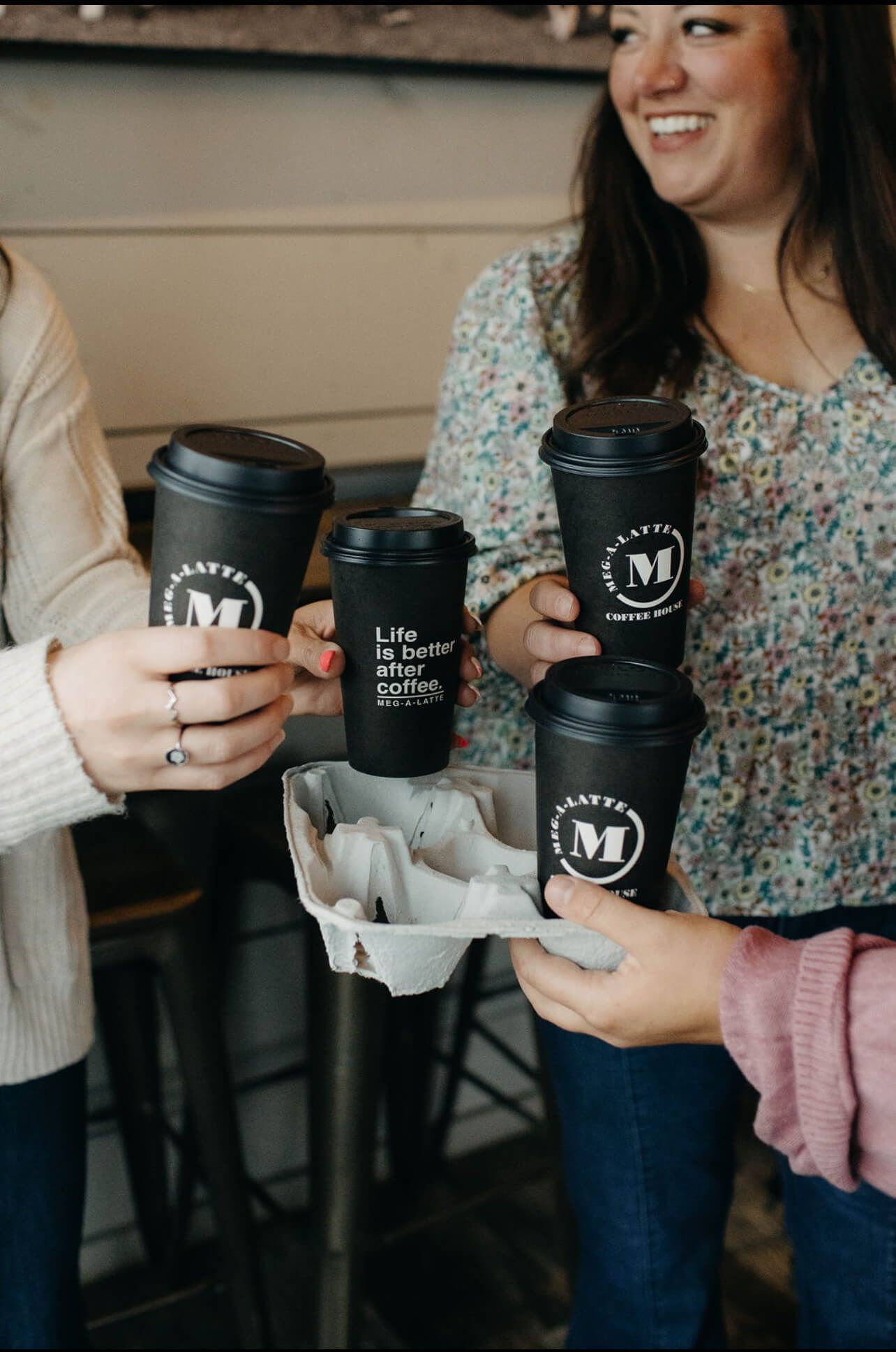Espressos with beautiful designs on top