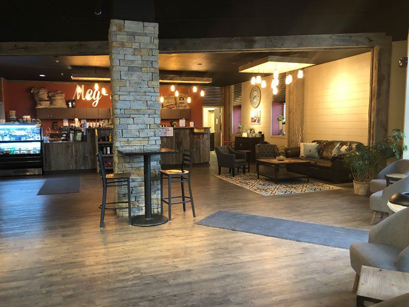 Interior design of a coffee shop