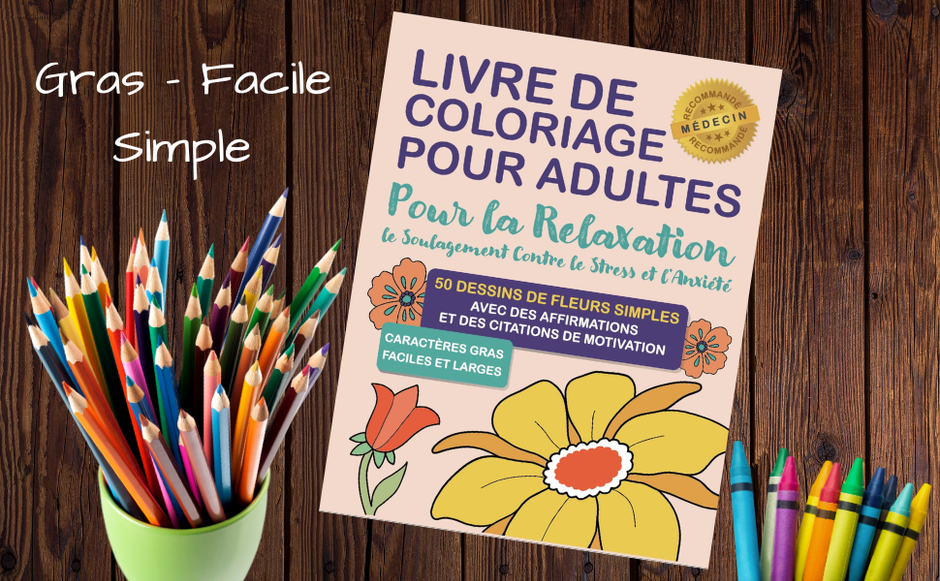 A picture of the French version of the adult coloring book.