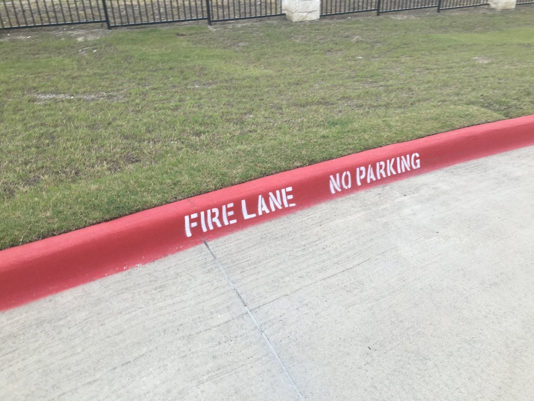 Red curb with 