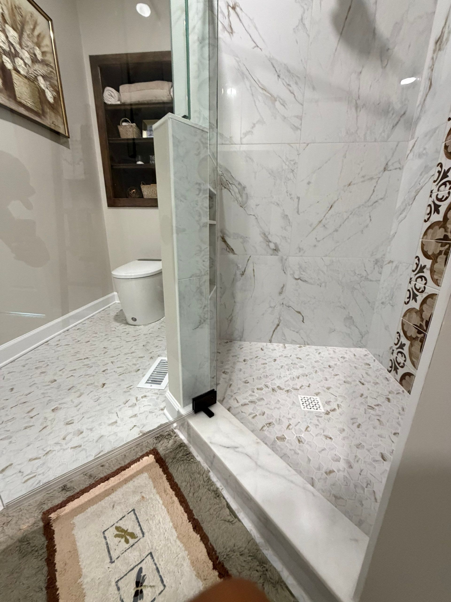Custom shower and improved layout in a Brentwood, Tennessee bathroom
