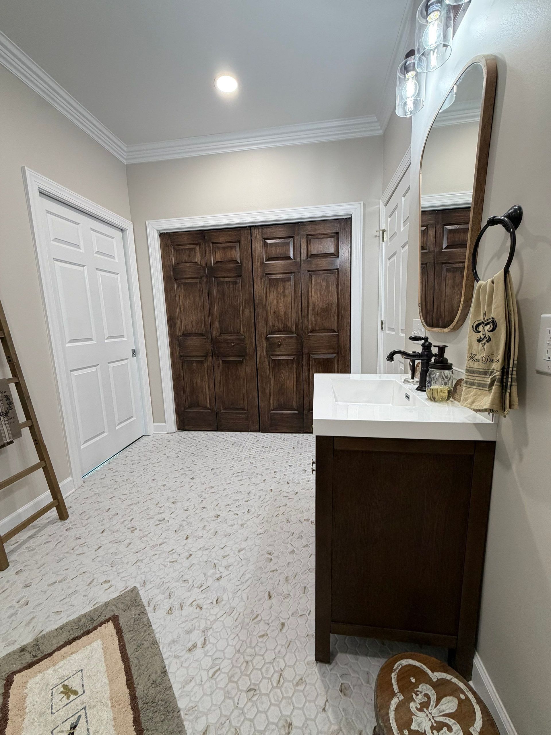 A more visually-appealing and spacious space are the result of this Brentwood, Tennessee bathroom renovation