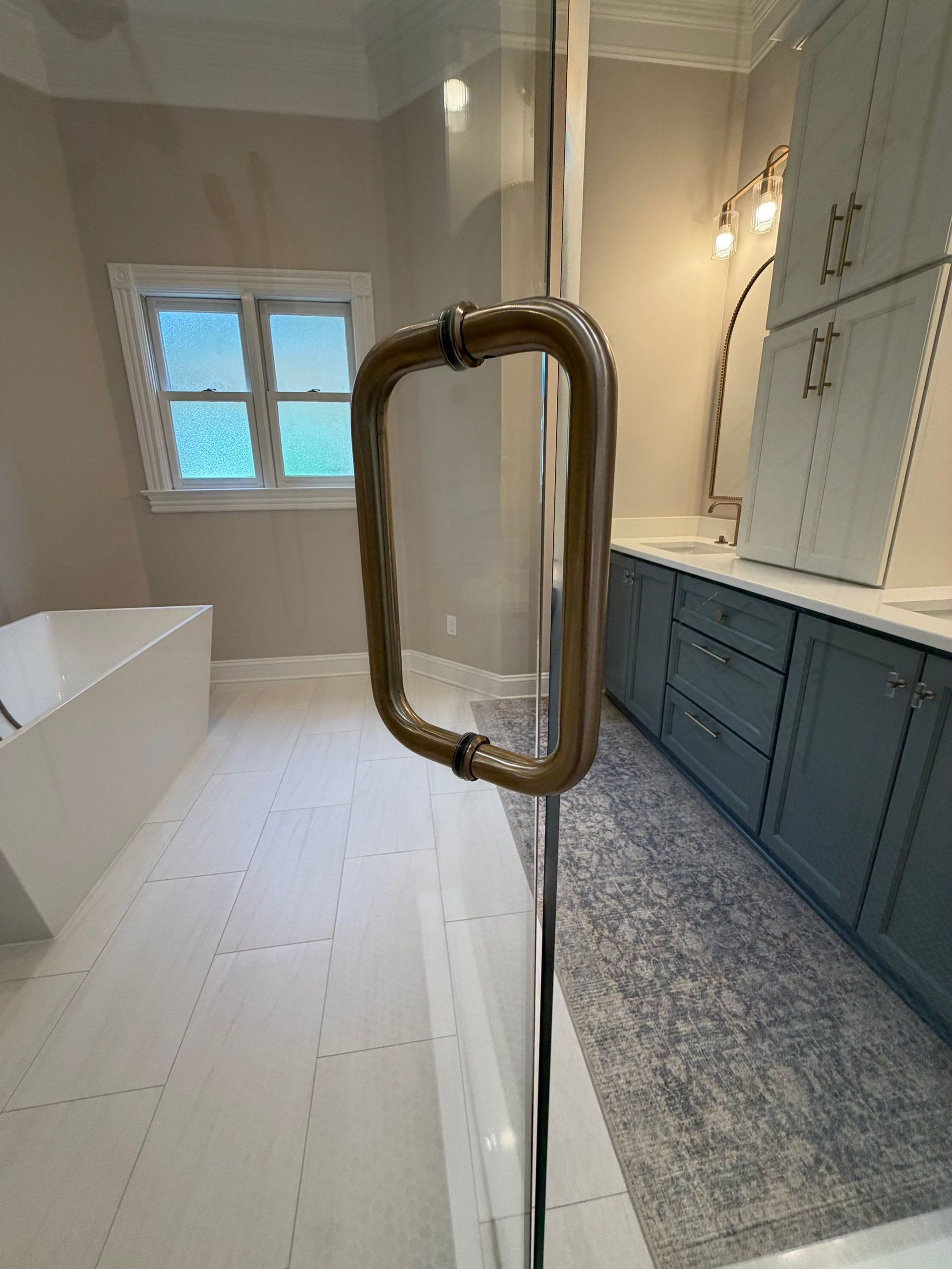 All hardware finishes were selected by the customer in this Franklin TN bathroom remodel