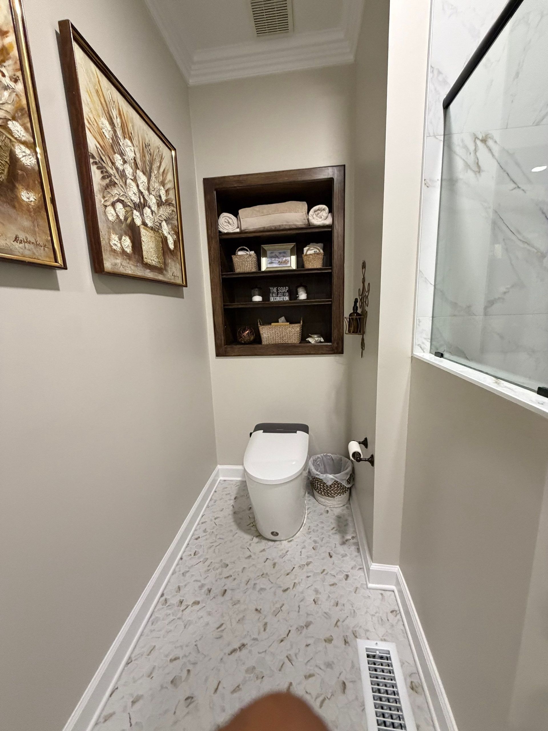Improved bathroom layout in this Brentwood, Tennessee remodel