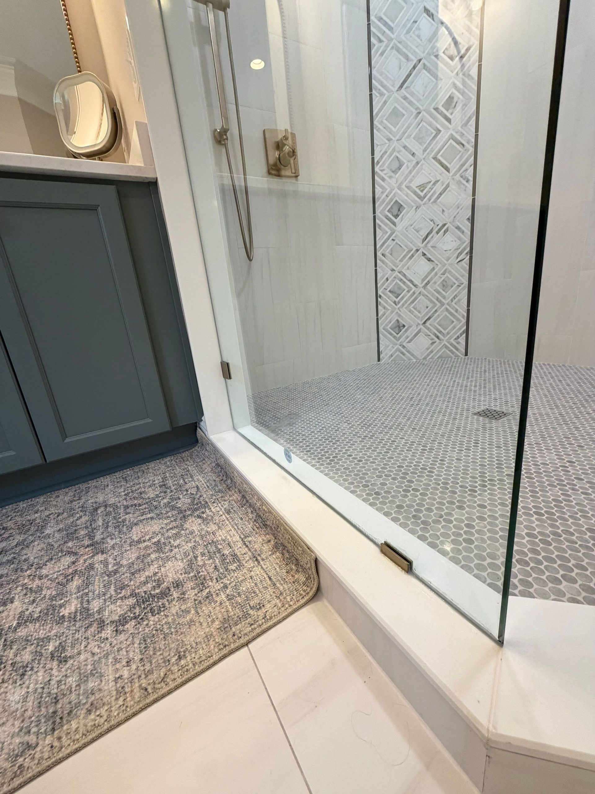 Custom tiling and glass shower install for a Franklin TN bathroom remodel