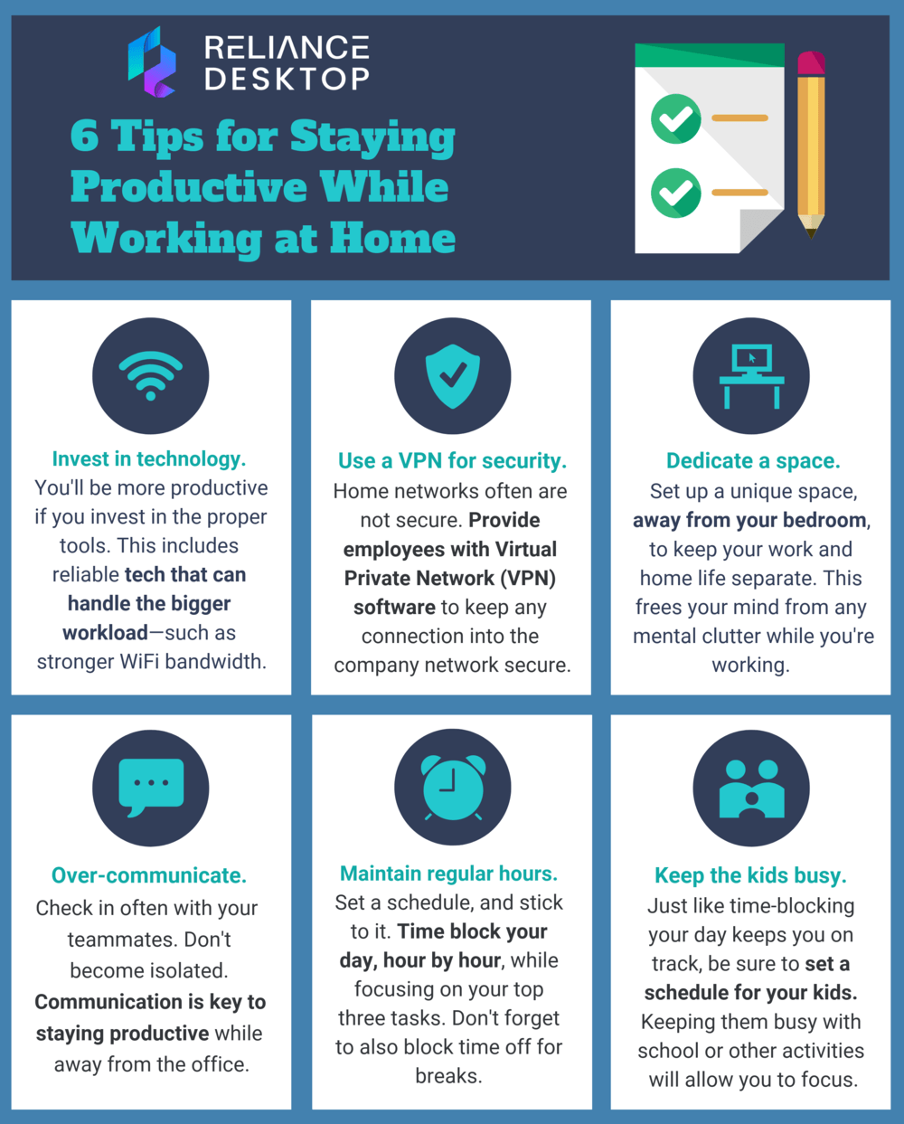 6 Tips of Staying Productive While Working at Home — Jacksonville, FL — Reliance Desktop 6 Tips of Staying Productive While Working at Home — Jacksonville, FL — Reliance Desktop
