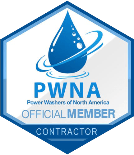 PWNA Official Member Contractor logo with blue water drop and hexagonal badge