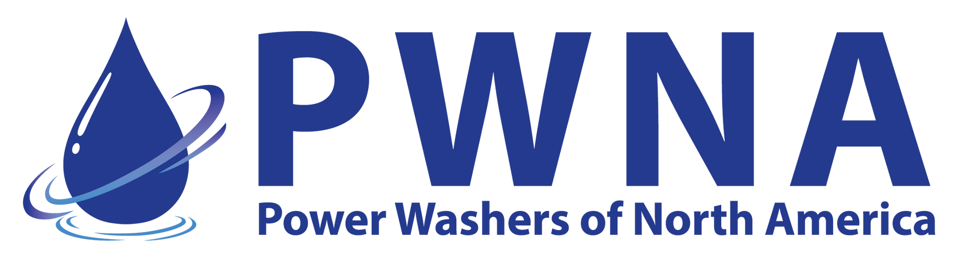 PWA logo with blue water droplet and “Power Washers of North America” text