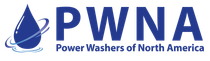 PWA logo with blue water droplet and “Power Washers of North America” text