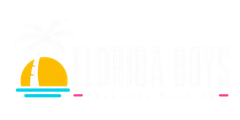 Yellow sailboat logo with turquoise water lines on a white background