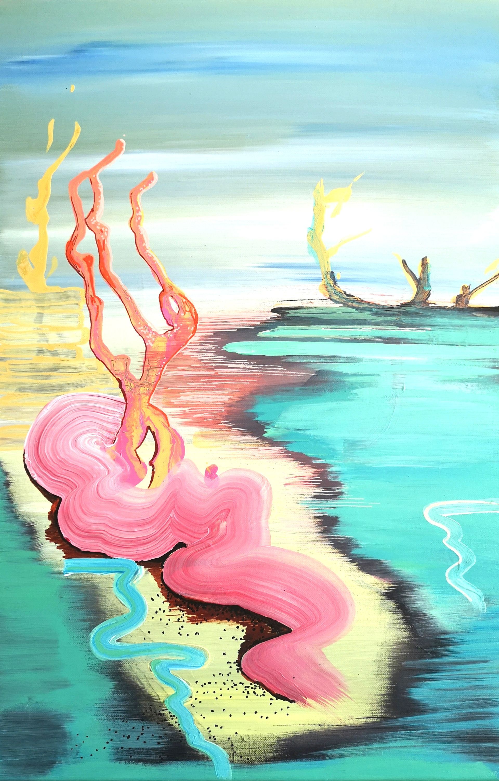 Abstract nature-inspired artwork for office space