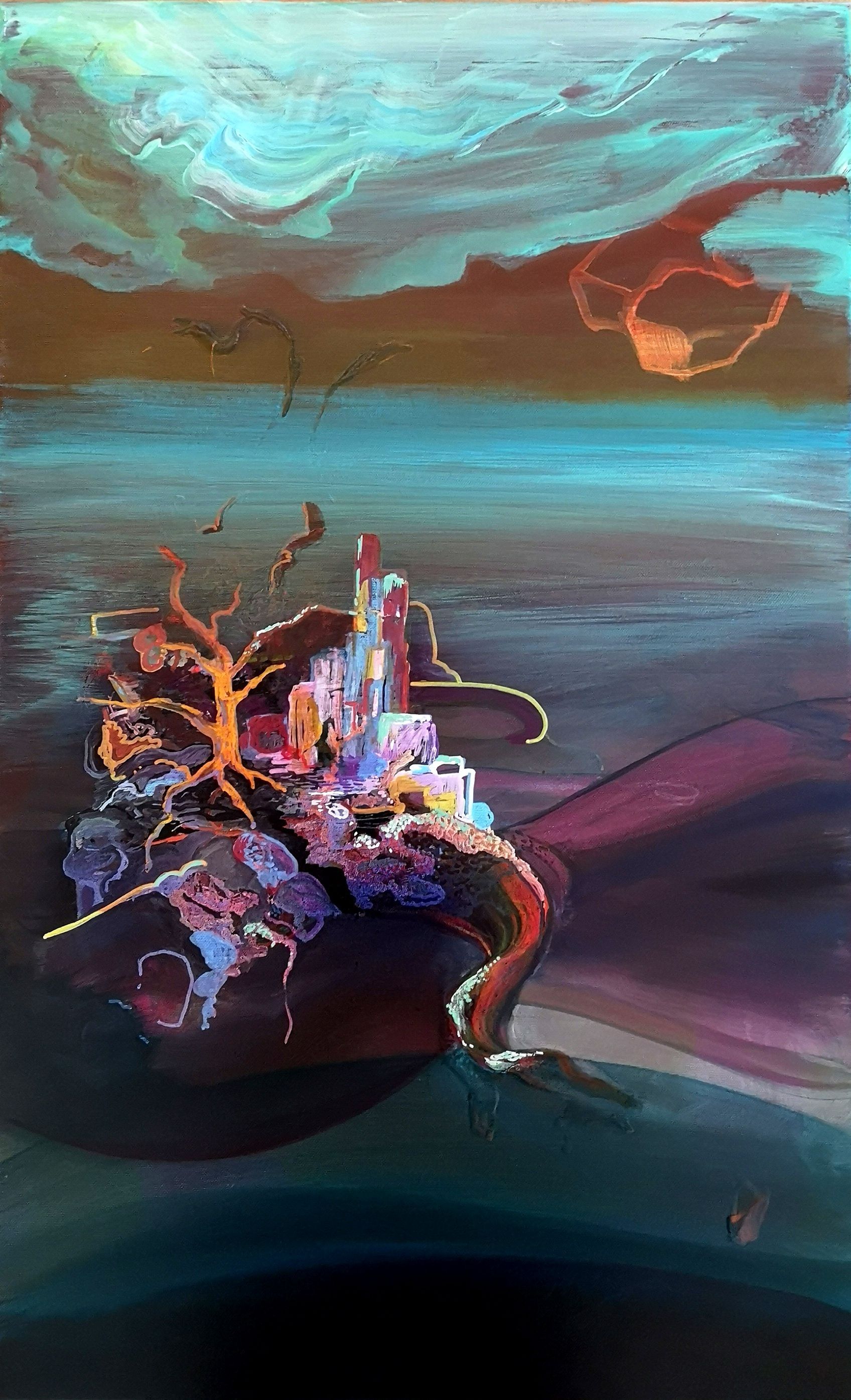 Abstract nature-inspired artwork for office space