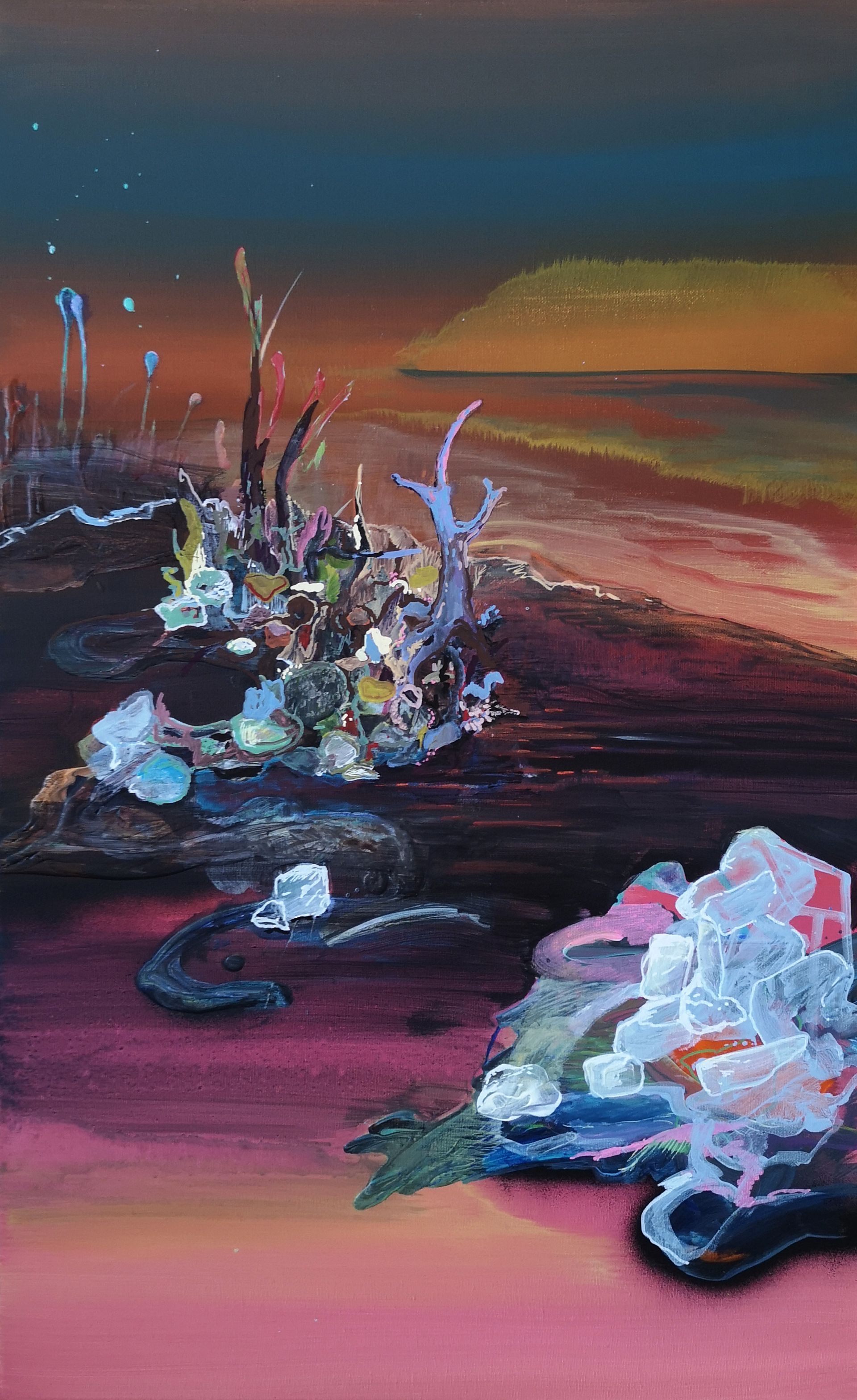 Abstract nature-inspired artwork for office space