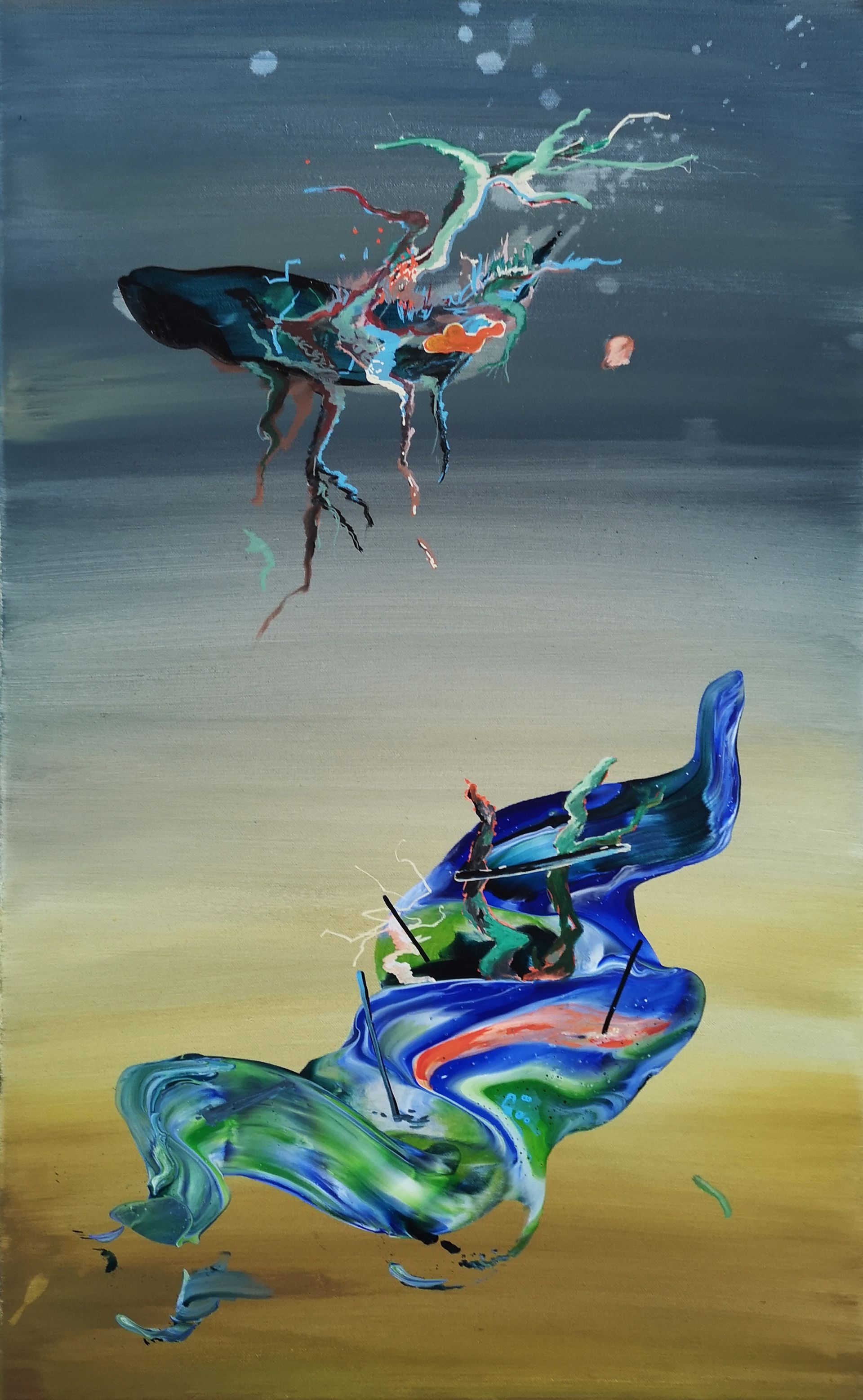 Abstract nature-inspired artwork for office space