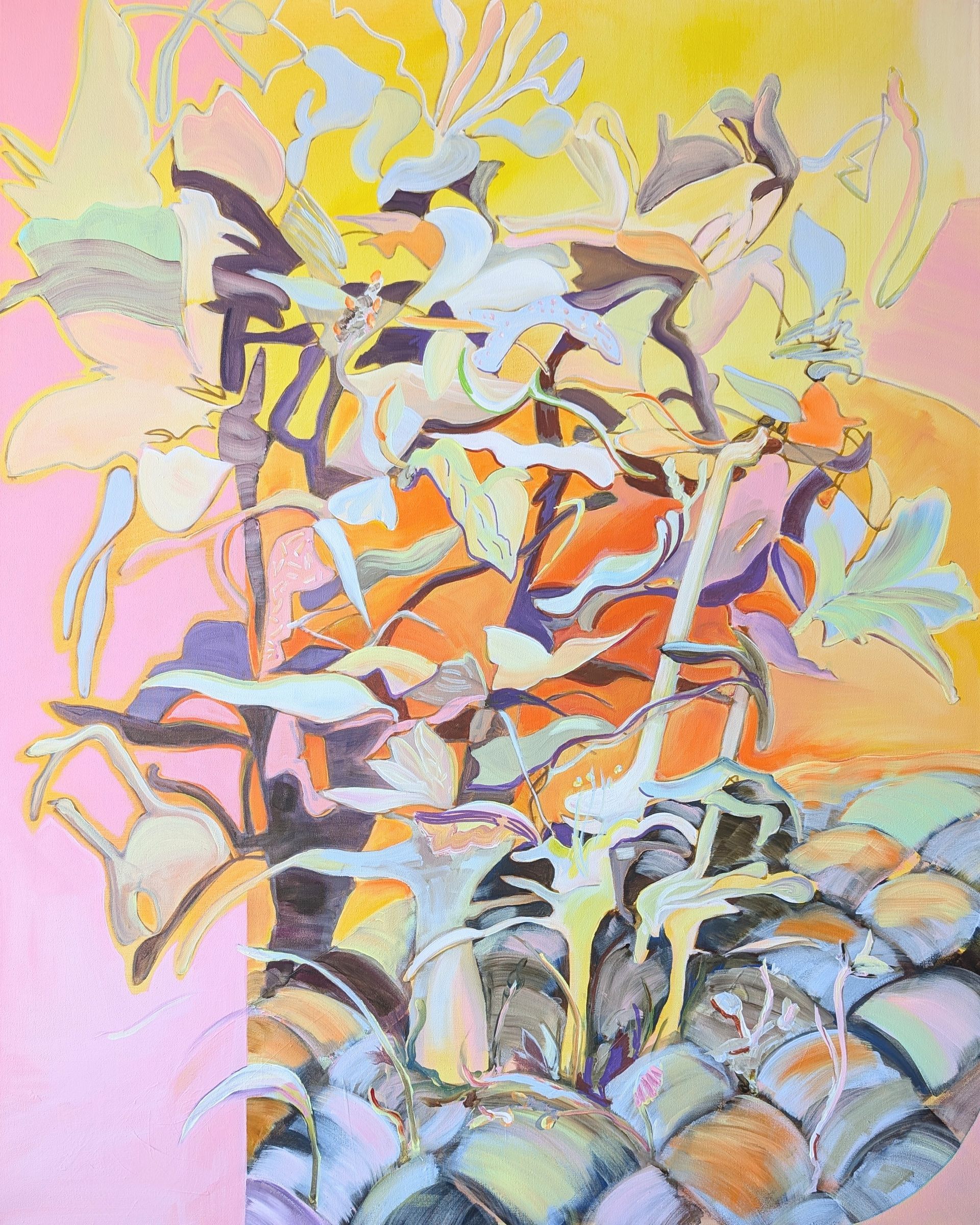 Abstract nature-inspired artwork for office space