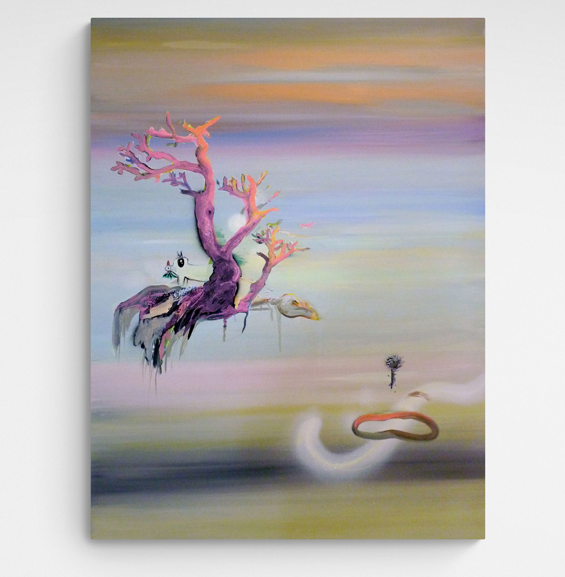 Abstract nature-inspired artwork in interior